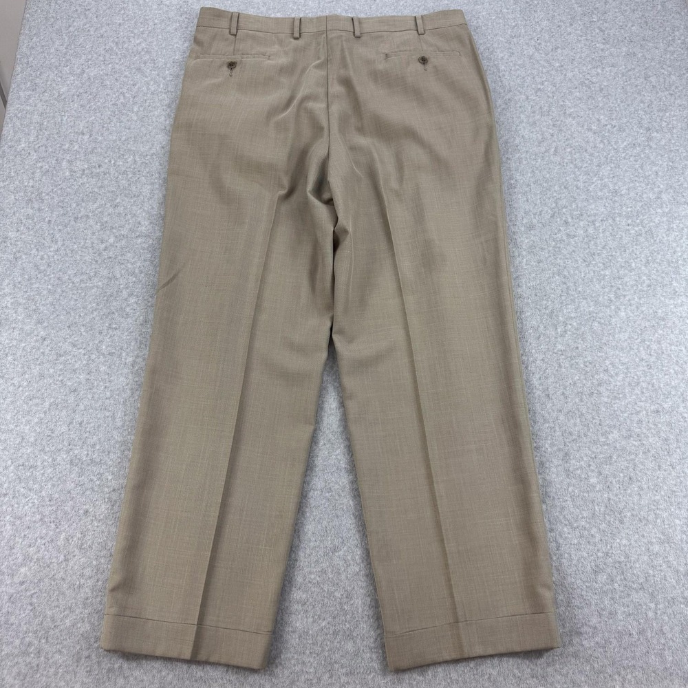 Lauren Ralph Lauren Dress Pants Mens 38 Beige Pleated Cuffed‎ Classic Work 38x30 - Picture 2 of 9